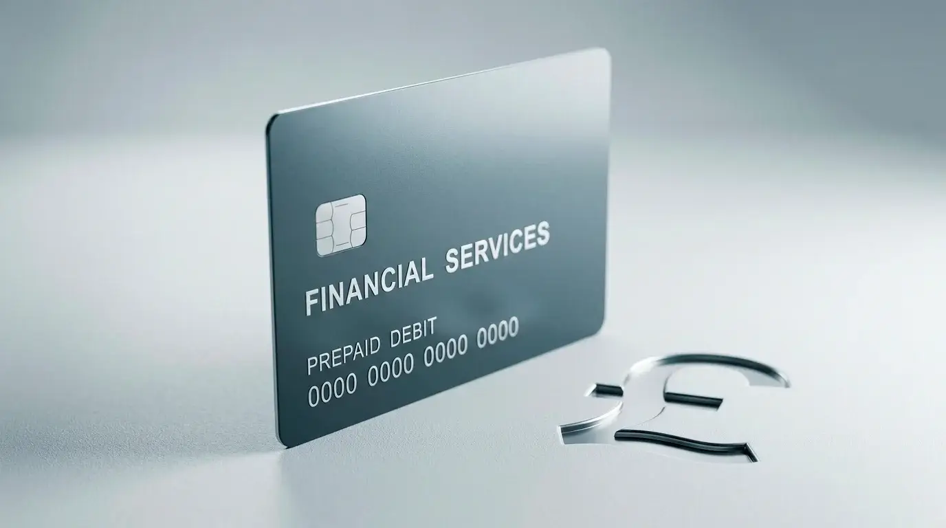 A debit card positioned next to a pound sterling symbol, representing GBP card deposits at offshore casinos.