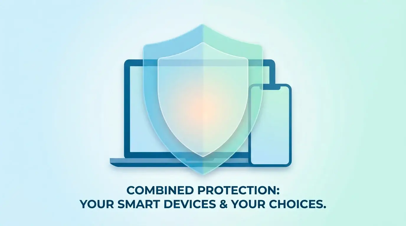 Layered shield icons representing combined self-exclusion and device-level blocking protection