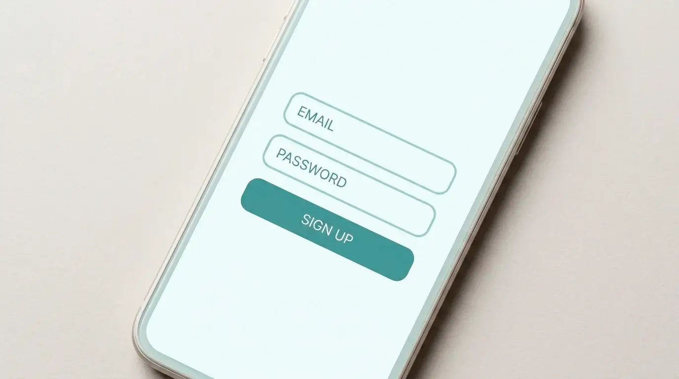 A fast registration screen with minimal fields, representing easy sign-up and deposit at offshore casinos.